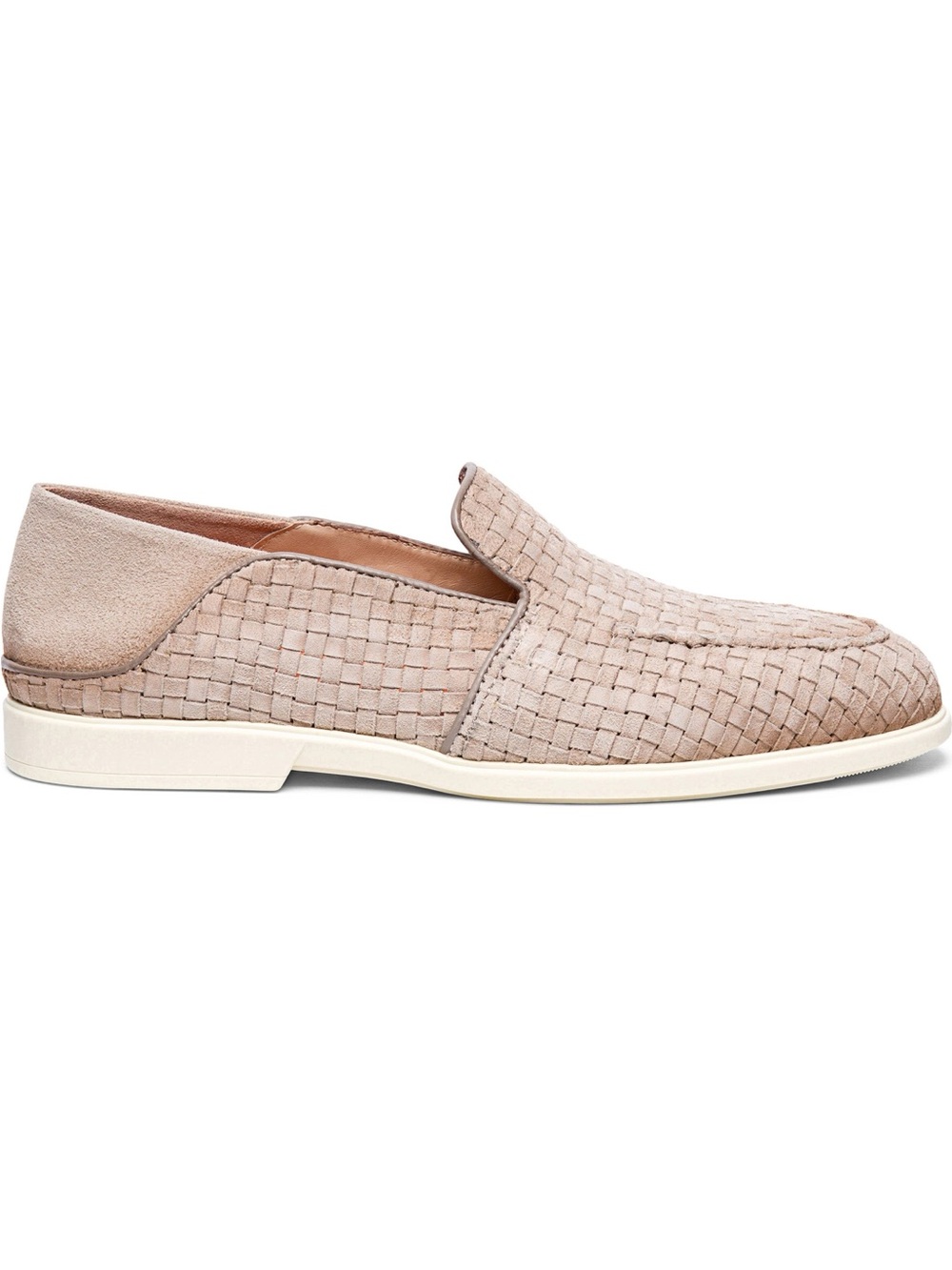 Santoni Woven Loafer Light Brown Beige Sz 12 - Picture 3 of 16